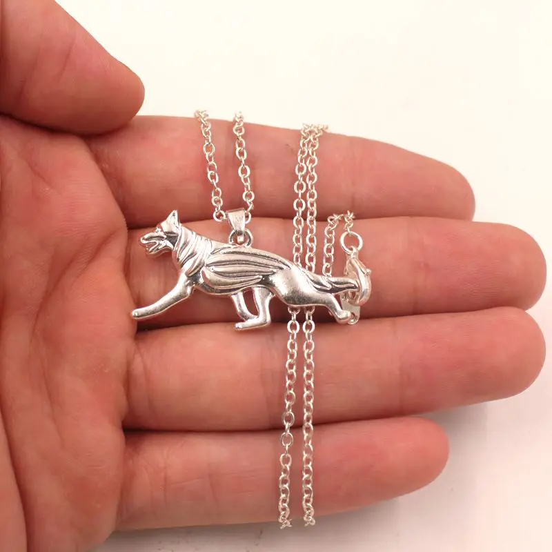 Милое ожерелье в виде немецкой овчарки кулон собаки посеребренные ювелирные