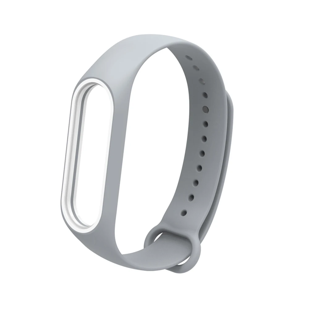 Светло-серый Сменный ремешок на запястье для Xiao-Mi Band 3/4 общие умные часы с усилением кольцо Шагомер Браслет замена - Цвет: Светло-серый