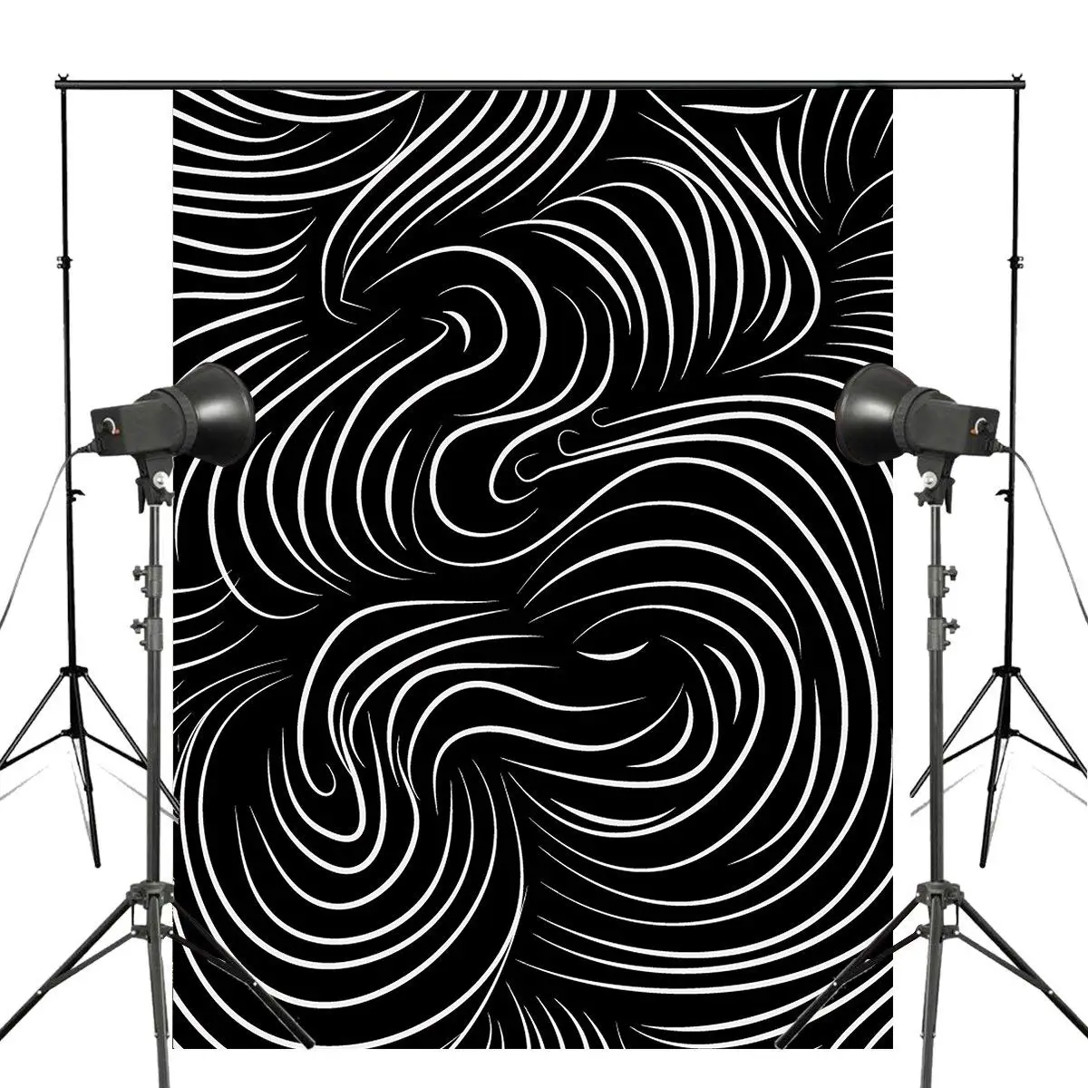 

Black White Backgound Photography Line Backdrops Abstract Art Photo Studio Misty Background Props 5x7ft