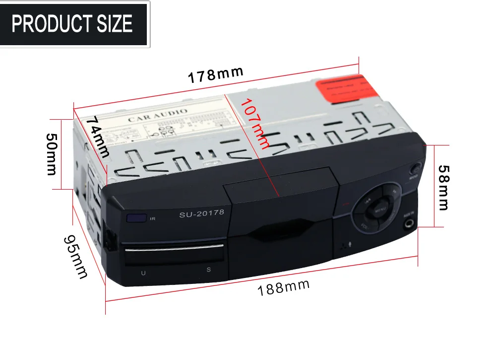 Автомагнитола 1Din In-Dash MP3 Multimemedia плеер авторадио AUX FM Bluetooth Handsfree USB SD карта пульт дистанционного управления автомобильный аудио