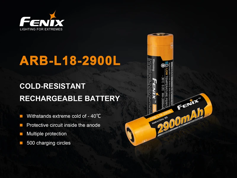 Fenix ARB-L18-2900L 2900 мАч морозостойкая аккумуляторная батарея для экстремальных условий, таких как ледники, снежные горы