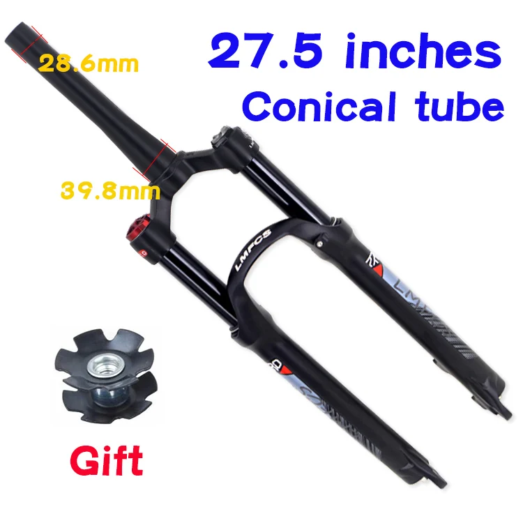 27.5 Tapered black LMFCS MTB велосипедная передняя вилка 26 27,5 29 дюймов из магниевого сплава air Dampong горный велосипед 32 rl100мм передняя вилка дисковый тормоз велосипед - Цвет: 27.5 Tapered black