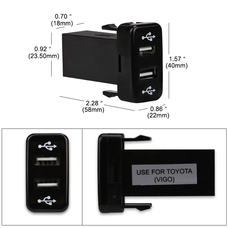 Для Toyota USB зарядное устройство адаптер Порт розетка интерфейс 12 В порт для VIGO|usb