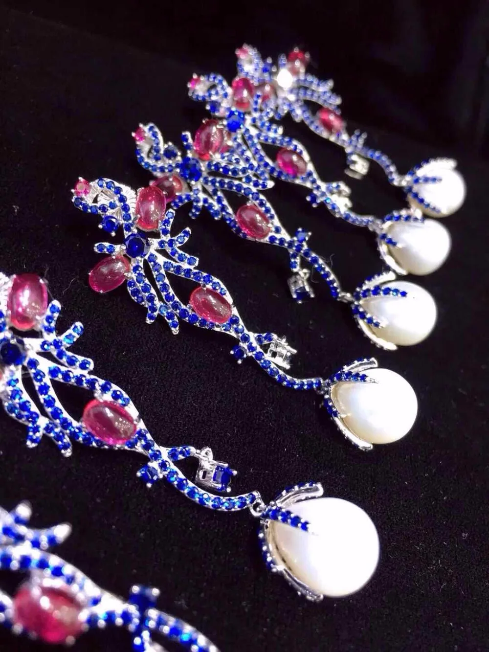 Qi Xuan_Trendy jewelry_новые серьги элегантные Серебро S925 инкрустация цирконием и