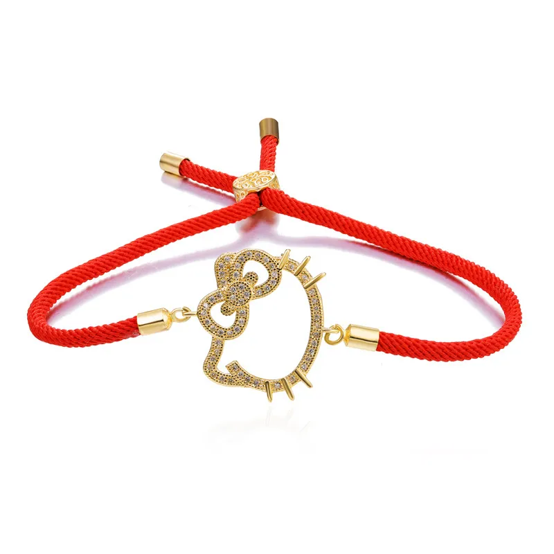 Колье bracciali Donna, модные трендовые красные веревочные бусы hello kitty, браслеты для женщин, ювелирные изделия Sieraden, очаровательные браслеты и браслеты Bijoux