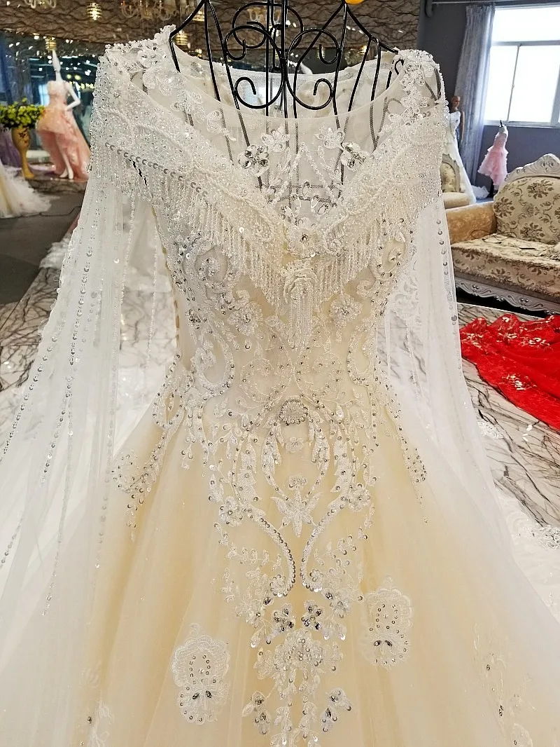 Vestido De Noiva Роскошные без рукавов шаль пряжа кружева свадебные платья 2018 Кристалл