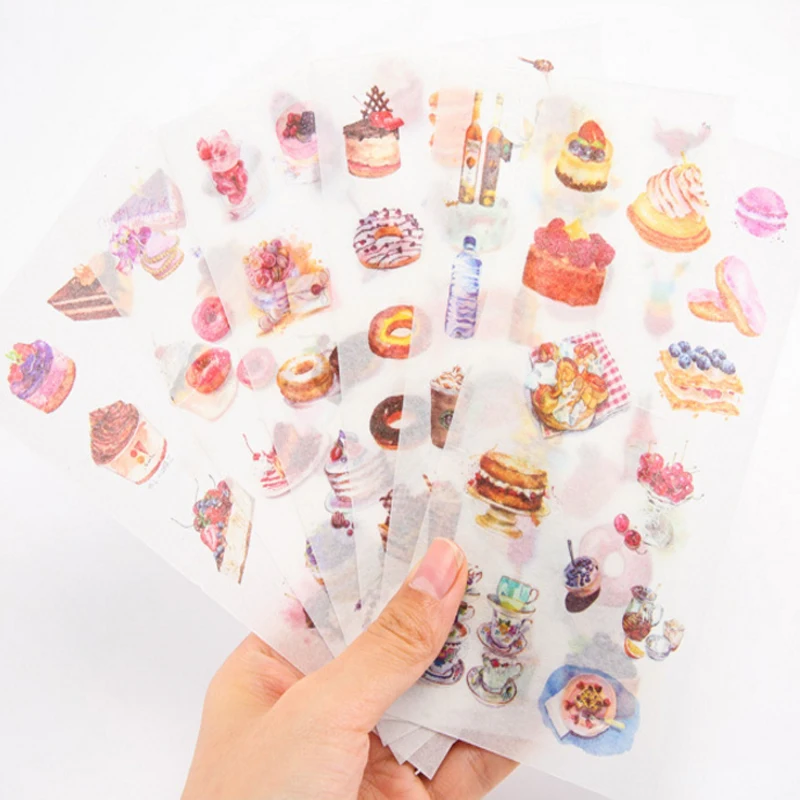 15packs/lot sweet food dessert house decorative scrapbook stickers DIY self-adhesive label reward gifts for kids wholesale