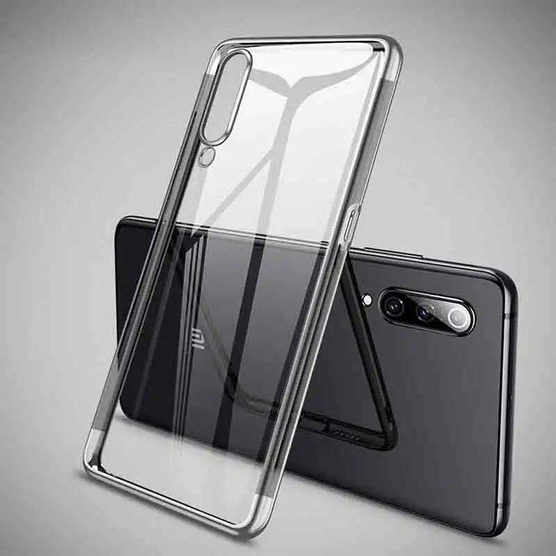 Hacrin чехол для Xiaomi mi 9 Lite чехол mi 9 SE Прозрачный Бампер TPU силиконовый чехол для Xiaomi mi 9 mi 9 чехол - Цвет: black