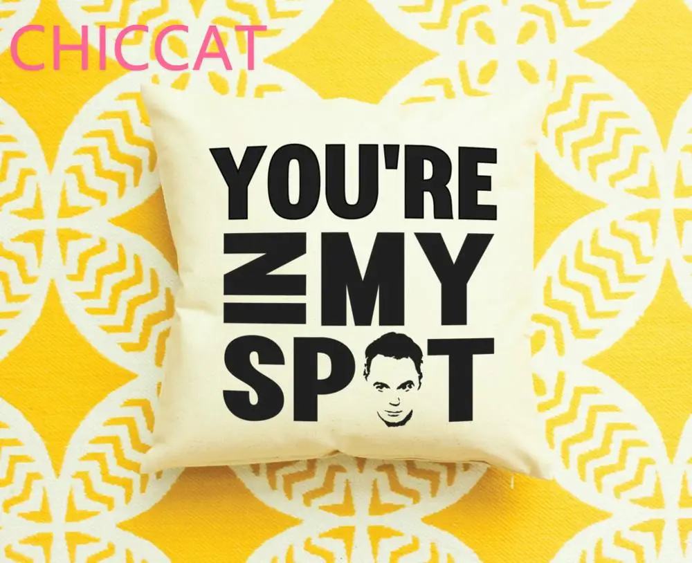 CHICCAT Cotton Linen Throw Pillow Case - &quotYOU'RE IN My SPOT&quot Calligraphy Home Decor Engagement Present Gift Cushion Cover | Дом и
