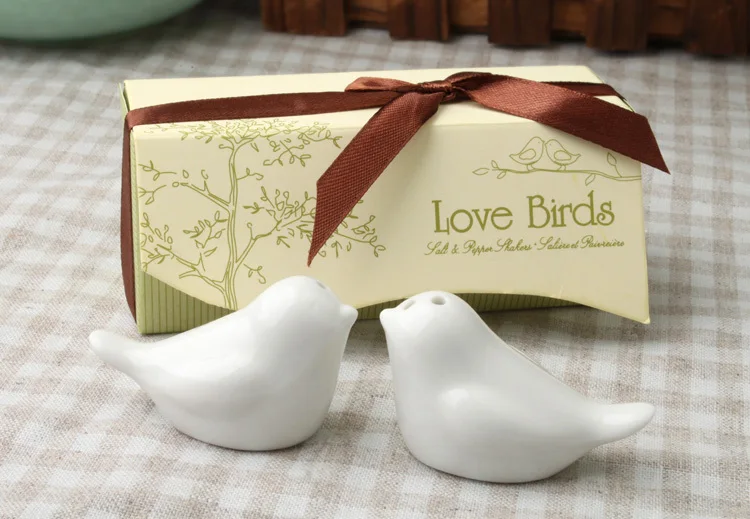 600 коробок Love Birds in the Window &quotсолонка и перец керамические шейкеры свадебные