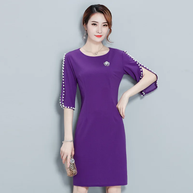 Женское платье с жемчугом JOYINPARTY повседневное офисное большого размера 4XL 3XL 5XL для