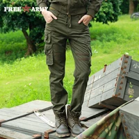 high quality woman tactical pants cotton military green cargo pants outdoor pockets casual capri drawstring belt trousers female