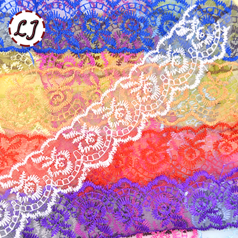 Новое поступление 10yd/лот вышитая сетчатая кружевная ткань отделка Лента