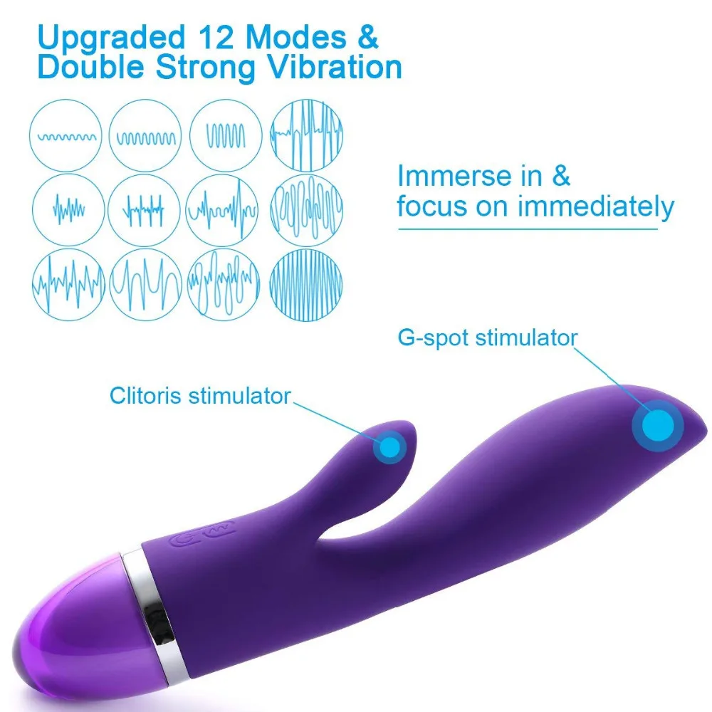 12 вибраций G Spot кролик вибратор двойной Вибрационный Вибратор для женщин