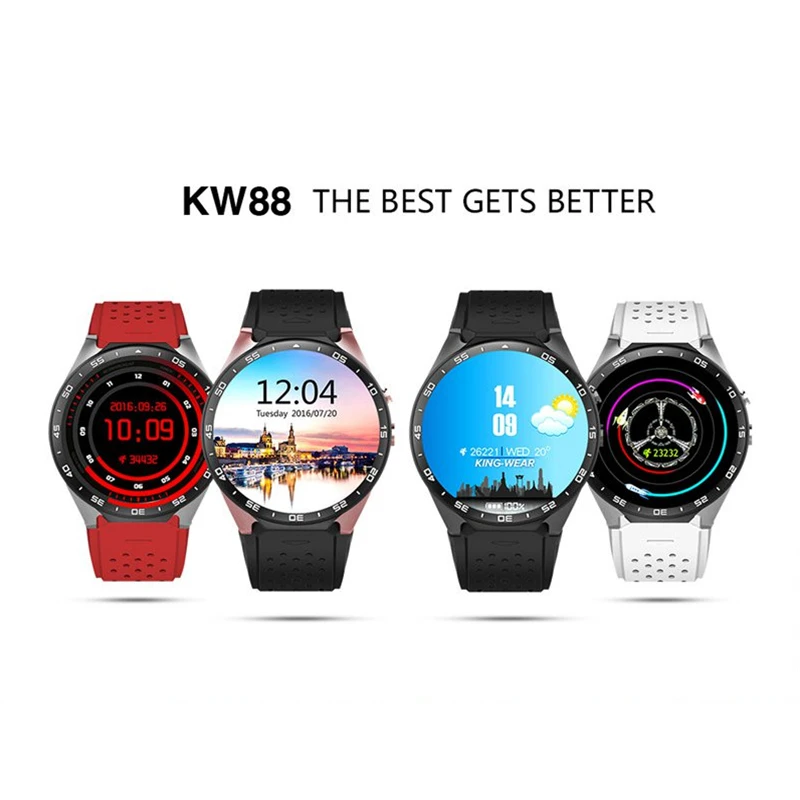 KW88 smart watch Android 5 1 смартфон MTK6580 quad core 39 GHz 2MP512MB Оперативная память 4 Гб Встроенная