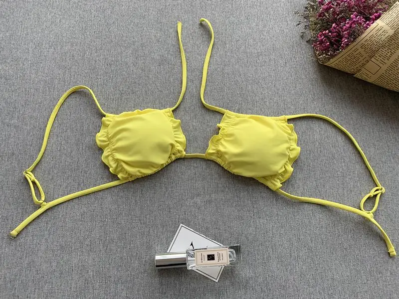 Sexy Bandage Bandeau Bikinis Women Swimwear Push Up Bikini Cut Out Bathing Suit Swimsuit Strappy Beachwear maillot de bain | Женская