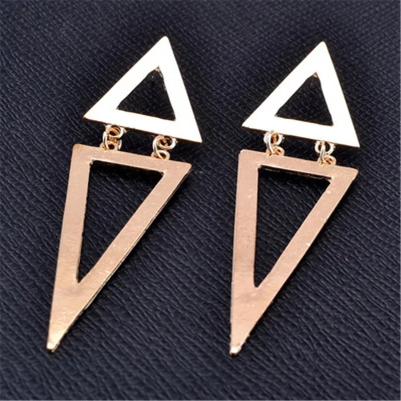 

2014 Wholesale jewelry fashion hollow out big triangle earrings
