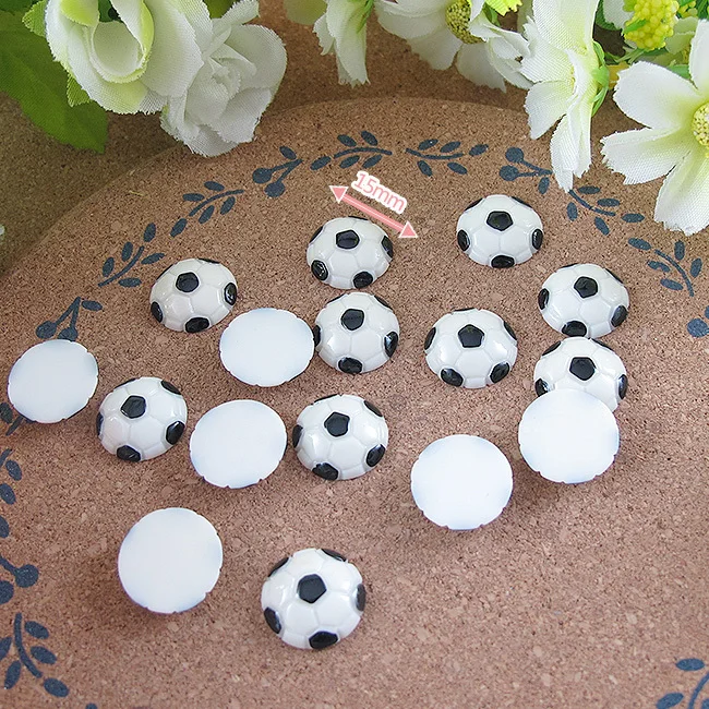 

50pcs/lot Resin Football flat back resin kawaii crafts DIY decorations dollhouse christmas 15mm
