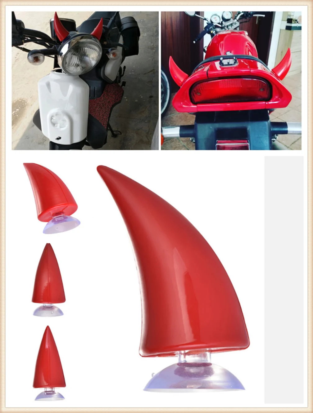 

1PCS car motorcycle helmet simulation suction cup horn decoration for Kawasaki NINJA 650R ER6F ER6N VERSYS W800 SE Z750S