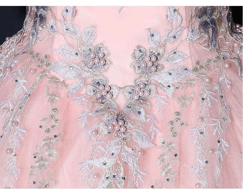 Новые розовые платья Quinceanera мяч халат с рукавами до локтя Сладкий 16 платья светится в течение 15 лет Дешевые Длинные платье для выпускного вечера и фуршетов великолепные