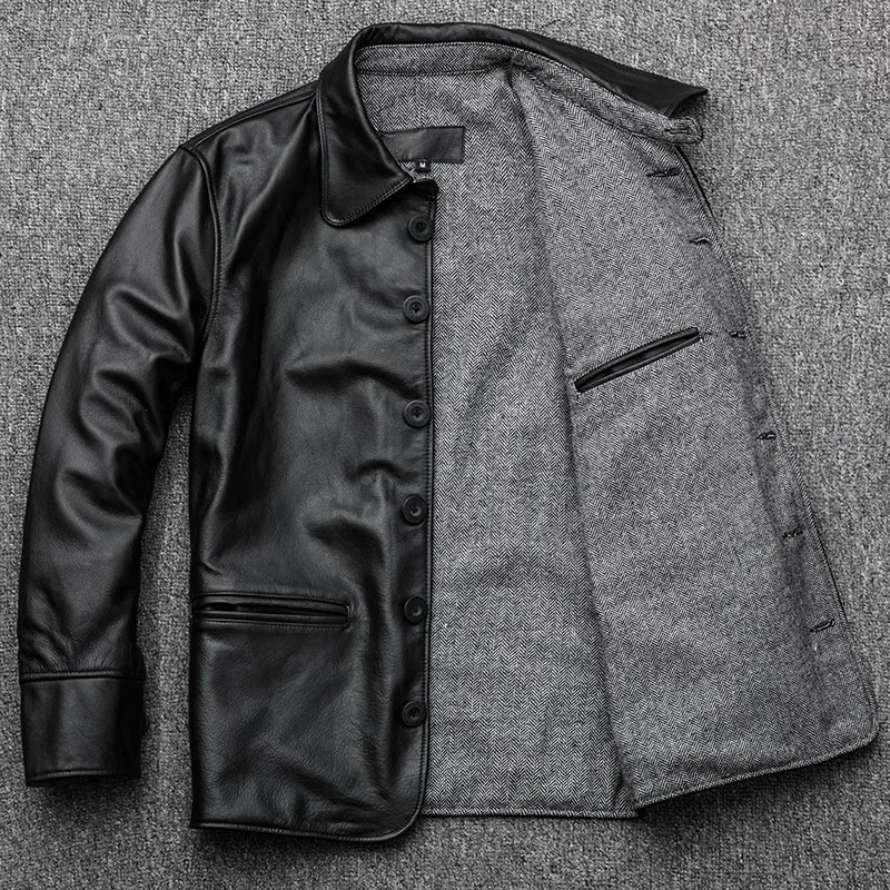 Новая брендовая мужская одежда Jaqueta Masculina деловая куртка из натуральной кожи с