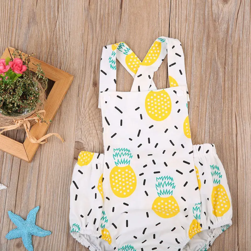 Комбинезон для новорожденных без рукавов с принтом ананасов на возраст 0 18