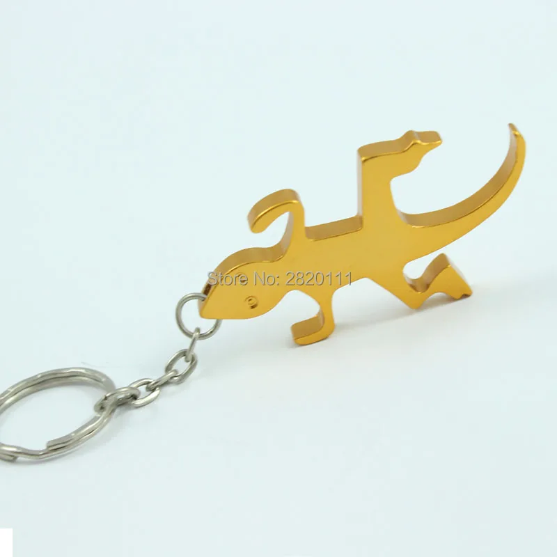 Wholesale-72Pcs Gecko& Lizard брелок открывалка для бутылок открывашка из алюминиевого сплава для бутылок рекламный брелок подарок настроить логотип