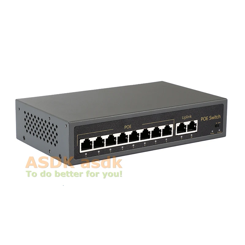 8+ 2 8-портовый 10/100 м IEEE802.3af коммутатор POE 120 Вт 52 в переключатель питания через Ethernet для системы ip-камеры сетевой коммутатор