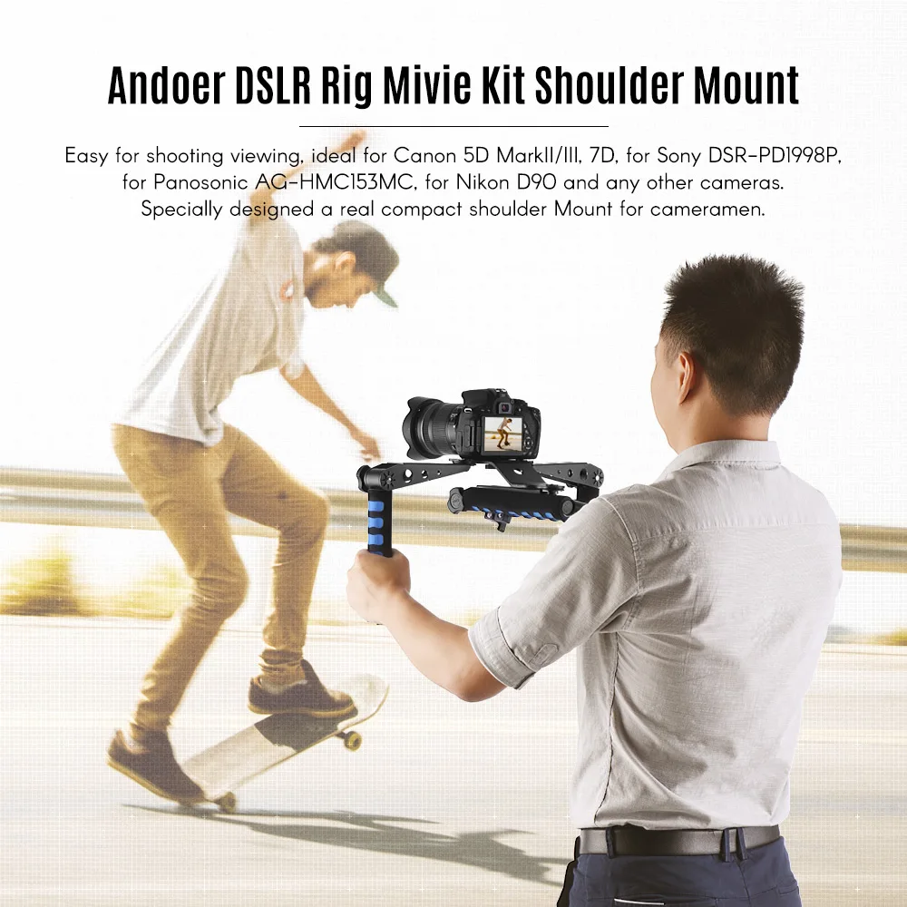 Andoer DSLR камера ручной держатель плеча стабилизатор Складная поддержка Rig комплект для Canon Nikon sony Pentax