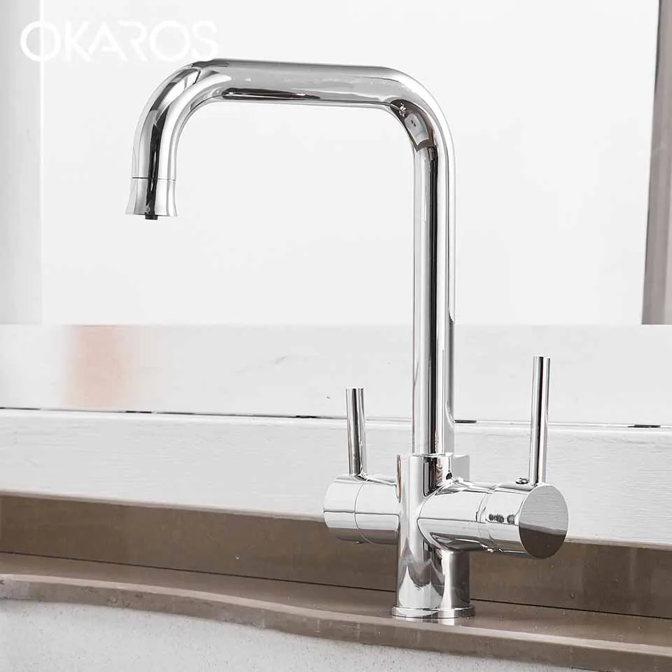 Хромированный кухонный смеситель OKAROS C030 латунный очиститель воды фильтр для