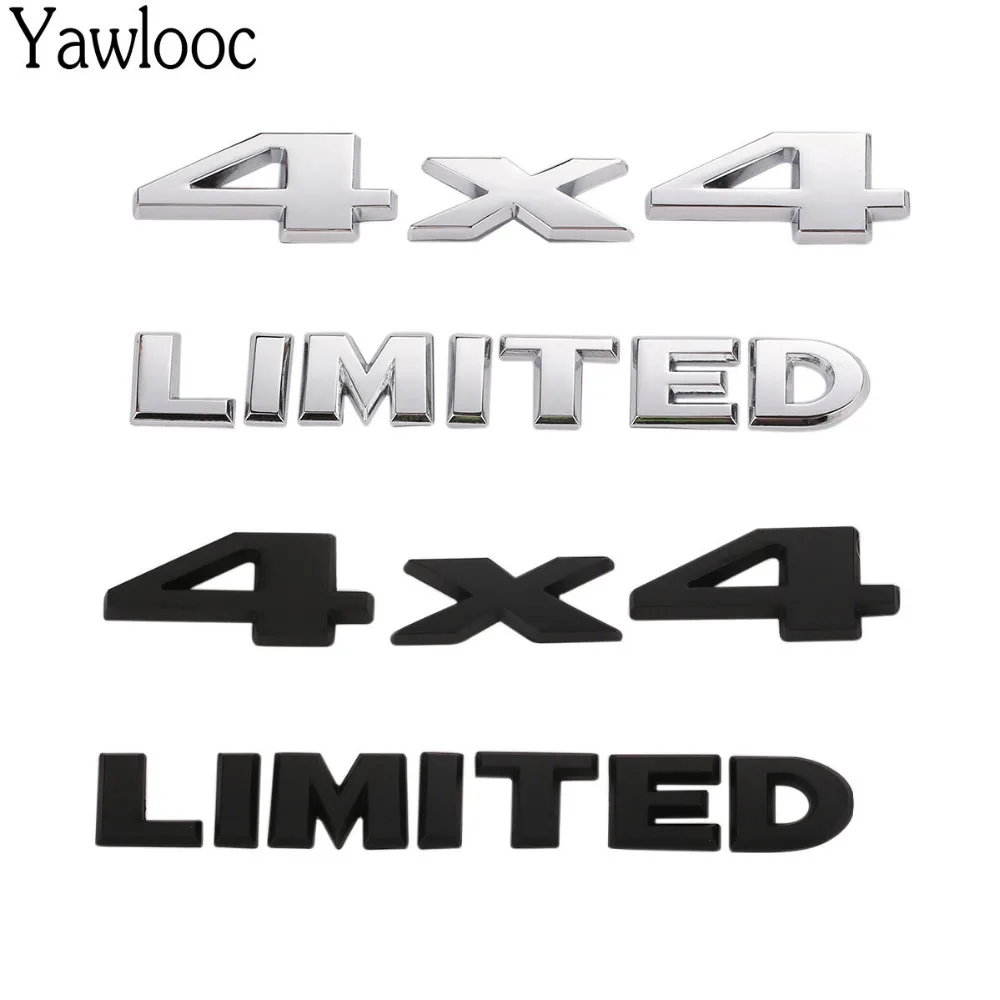 

3D Chrome car Stickers 4x4 LIMITED Tail Emblem Badge Decals Car Body Sticker for Jeep Grand Cherokee Wrangler Ford Car Styling
