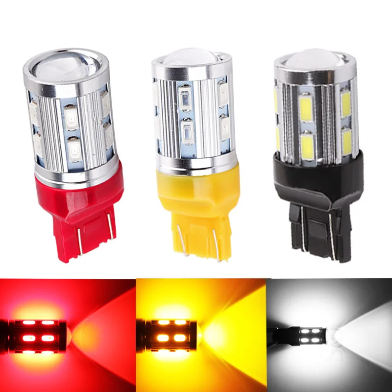T20 LED W21/5W 7443 светодиодный Белый 12SMD 5730 чип детской лампы заднего хода DRL 12V Авто