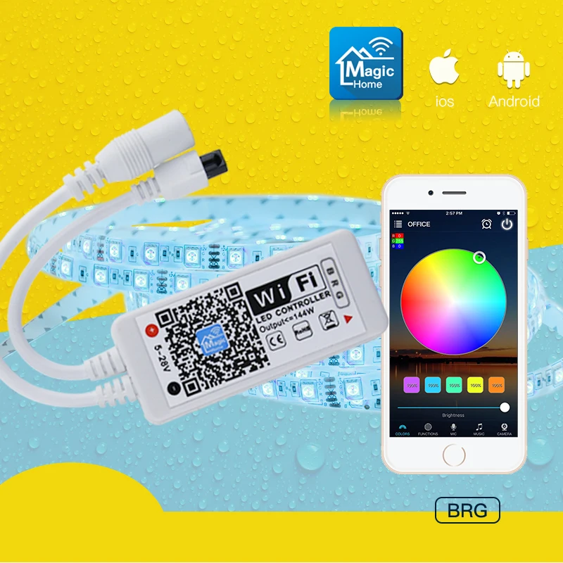 AL LC03 Супер Мини светодиодный wifi RGB приложение управление Лер + 24 пульт