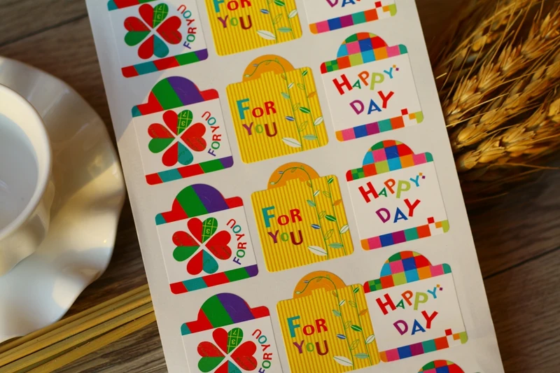 240 stickers/lot 27x28mm handbag pattern self-adhesive paper sticker for decoration/gift/baking, Item No.TK49