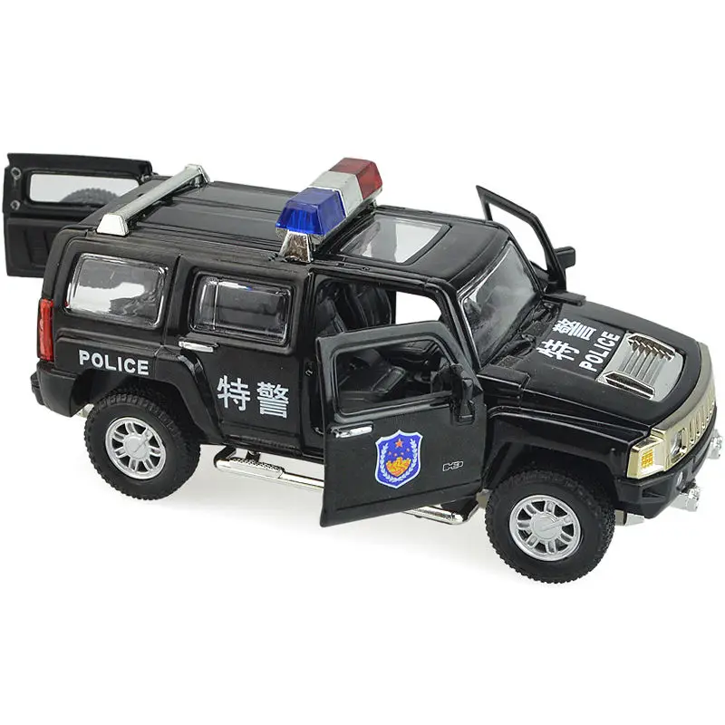 Полицейская Автомобильная игрушка из сплава машина hummer H3 Модель полицейской