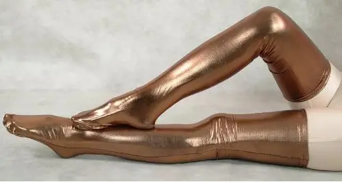 Женские Зеленые блестящие пикантные чулки до бедра с металлическим блеском