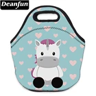 Сумка для обеда Deanfun в виде единорога, 3D печатная неопреновая сумка на молнии, милая упакованная детская закуска 73092