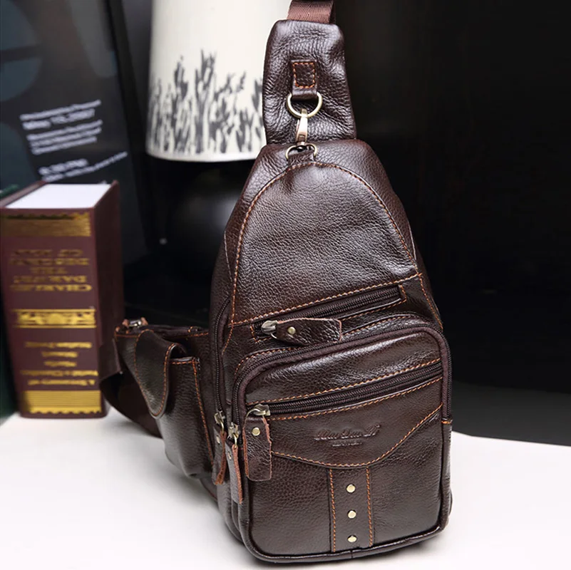 Мужской рюкзак на ремне из натуральной воловьей кожи для путешествий|Мужские