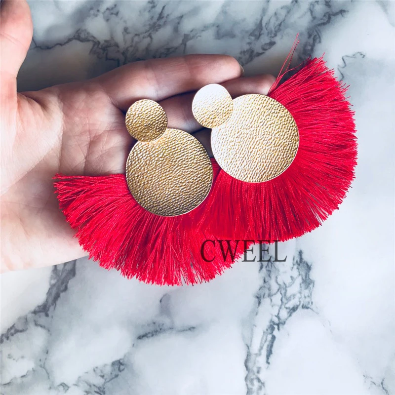 CWEEL, женские серьги с кисточками, модные, для свадьбы, вечеринки, массивные, богемные, висячие серьги, длинные, винтажные, с бахромой, дешевый подарок, ювелирное изделие