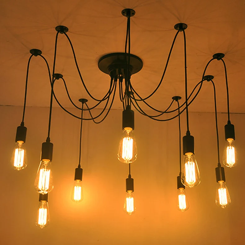 Потолочная люстра Mordern в скандинавском стиле ретро Эдисона|edison bulb light chandelier|art