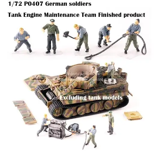 1/72 немецкая солдатская группа готовой продукции Военная сцена коллокация модели различные подходящие для боевых автомобилей танков - Цвет: Engine Maintenance O