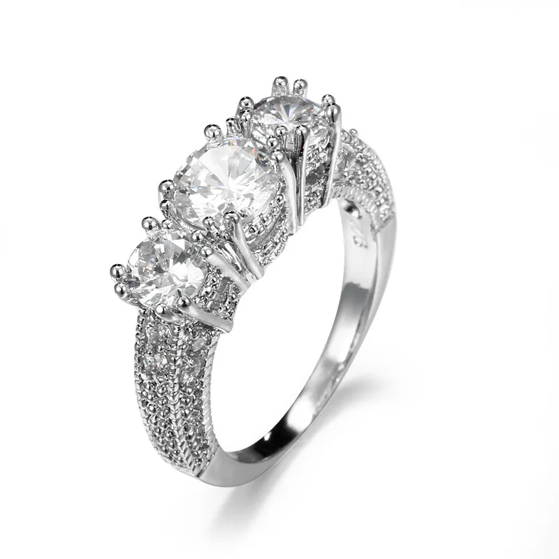 

Natural Crystal Ring Zircon 2019 Fashion New Ladies Silver Bride Wedding Zircon Bijoux Femme Anillos Rings for Women Jewelry