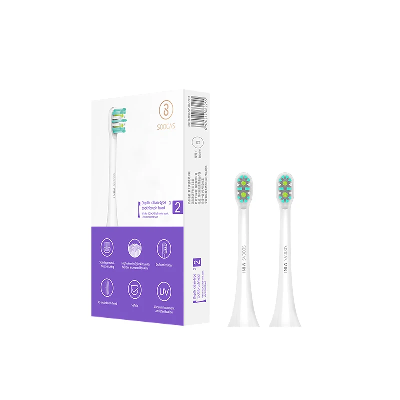 SOOCAS X3 X1 X5 насадки для зубных щеток мини Глубокая очистка сменные головки Soocare Сменная головка чистящего типа насадки для зубных щеток - Цвет: white