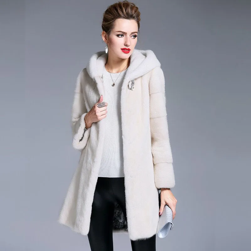 2021 бренд класса люкс для женщин натуральная норковая Меховая куртка длинная