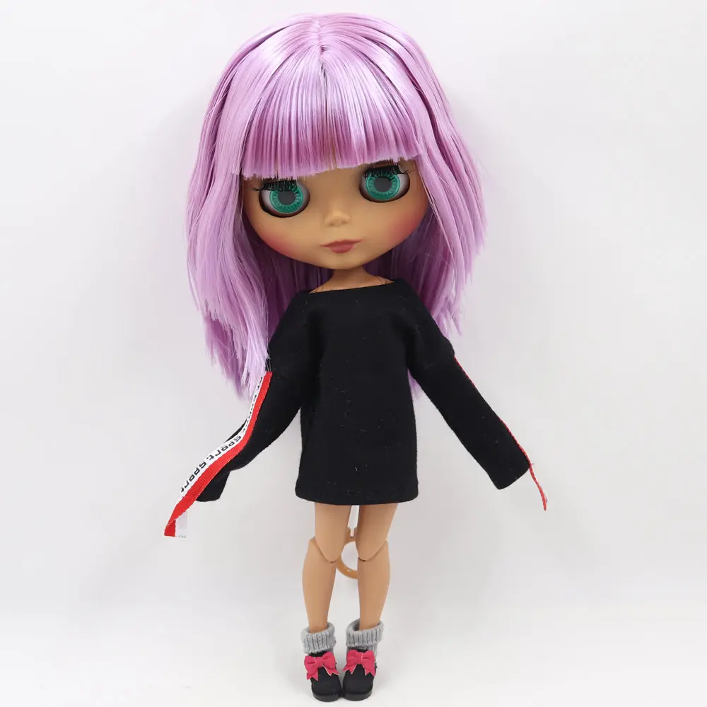 ICY Nude Blyth кукла No. BL2137 фиолетовые волосы черные матовые лица суставы тела 1/6 bjd