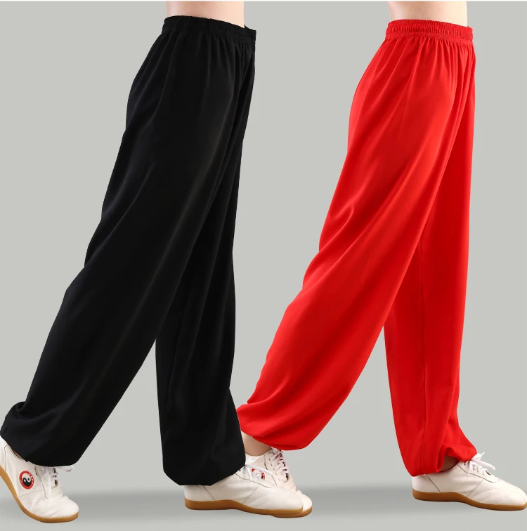 Унисекс 5 цветов Лето и весна всесезонные Tai chi Брюки taijiquan брюки кунг-фу Боевые искусства, ушу брюки желтый/розовый/черный