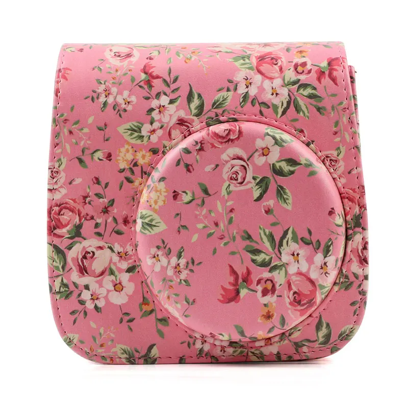 Pink rose Fujifilm Instax миниатюрная сумка под камеру CasePU кожаный чехол с плечевым ремнем для Instax Mini 9 Mini 8 8+ камеры мгновенной пленки - Цвет: Pink rose