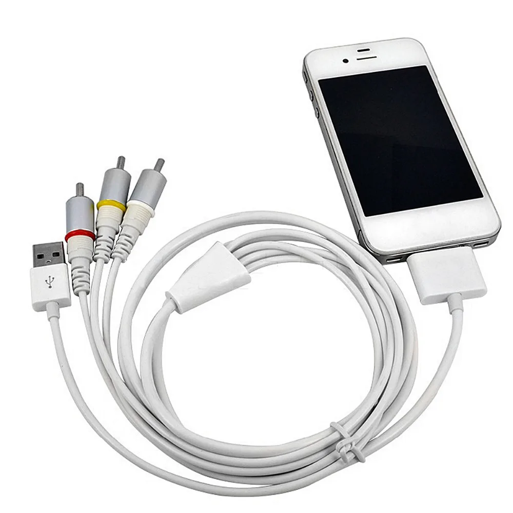 Горячий USB разъем док-станции для ТВ RCA видео композитный av-кабель адаптер Apple iPad 2 3
