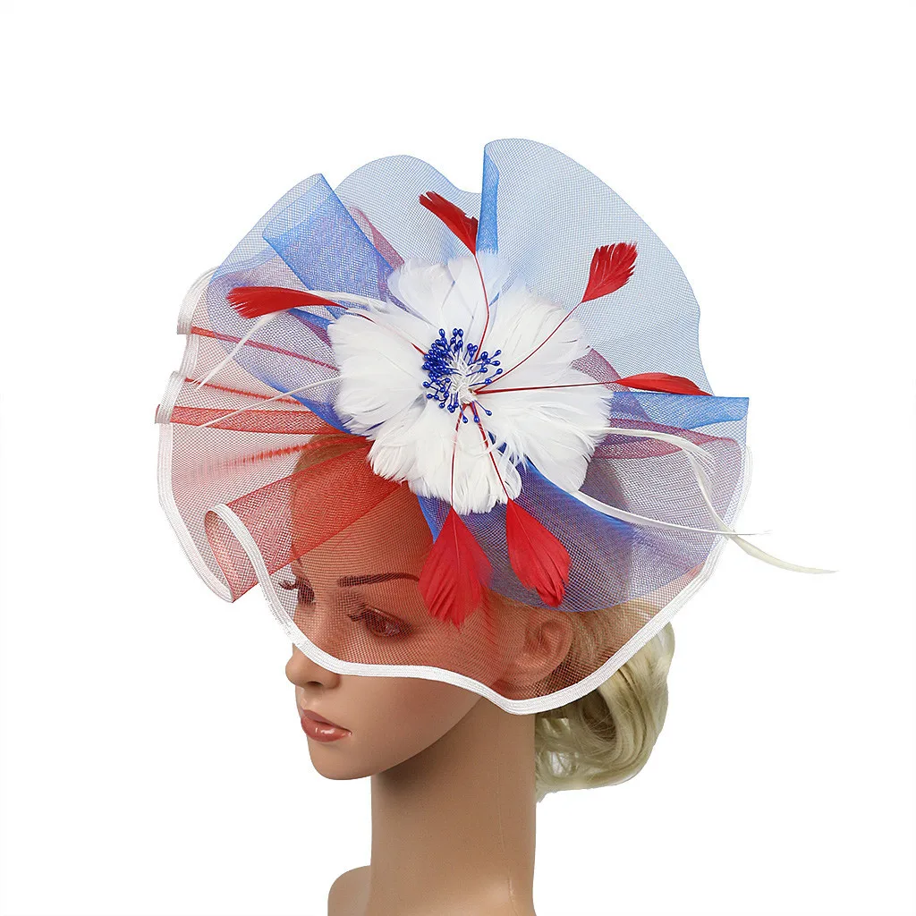 Головной убор feitong, головной убор с перьями, головной убор в винтажном стиле на выпускной, повязка на голову с большим цветком, diademas para mujer#3