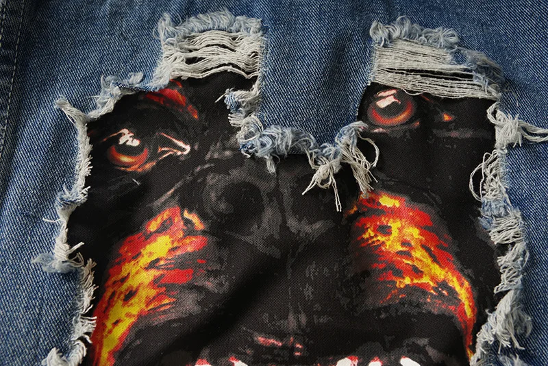 Мужская джинсовая куртка в стиле хип хоп демисезонная уличная с принтом забавной